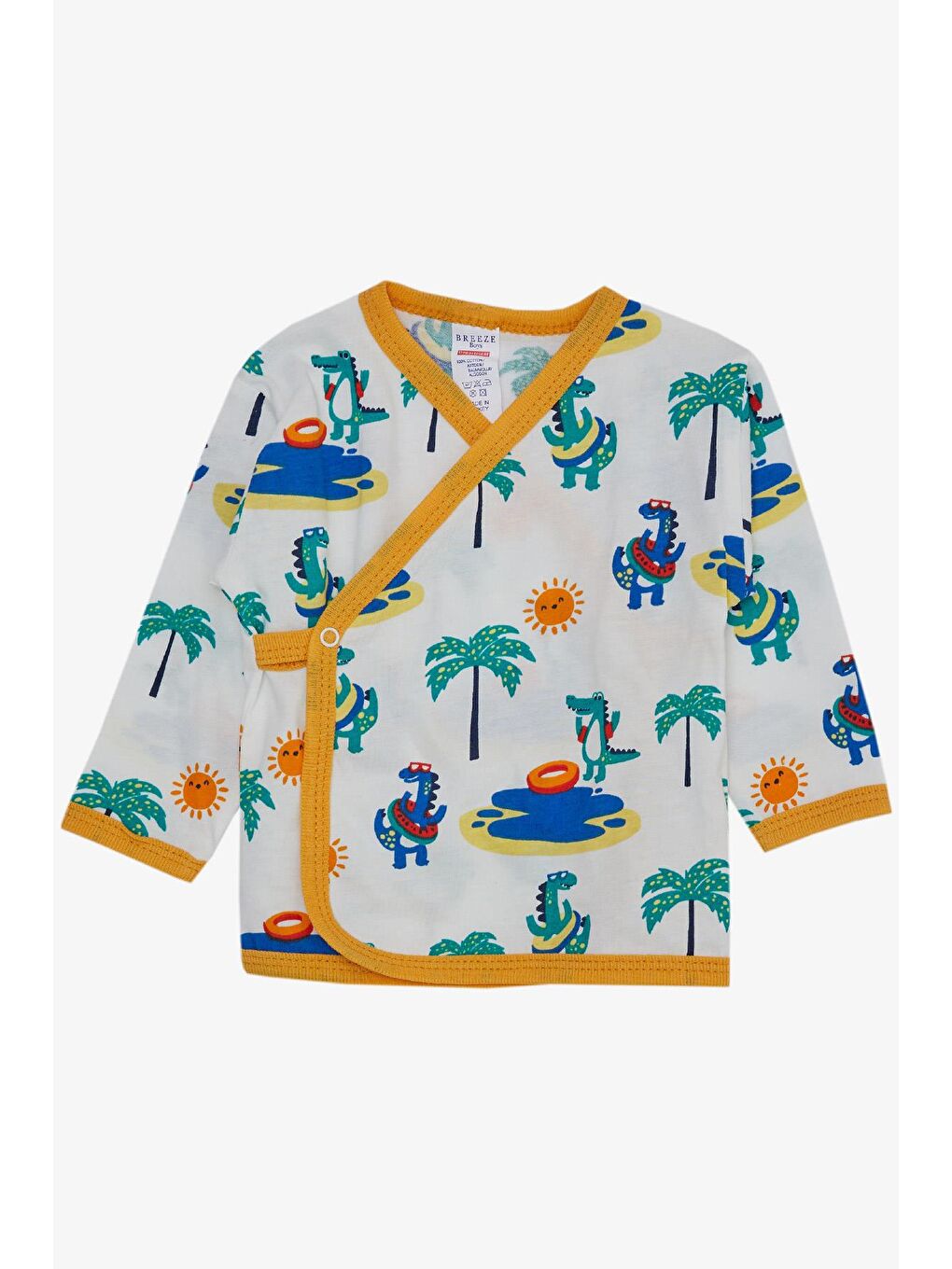 Erkek Bebek Hastane Çıkışı 5 li Tatil Temalı Hayvancık Desenli Beyaz (0-3 Ay)-2