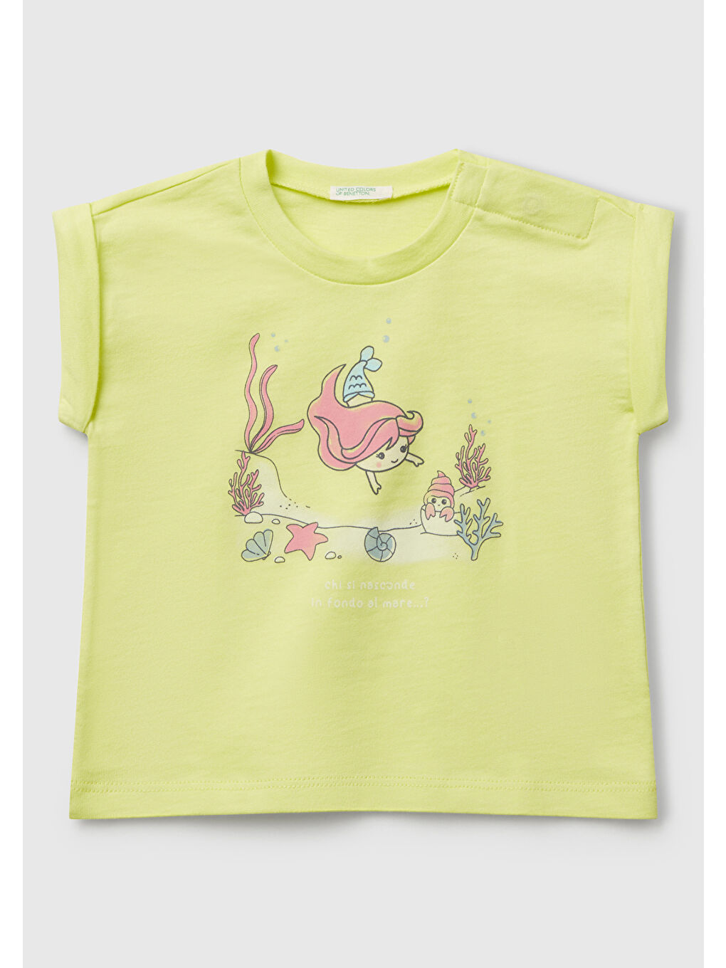 Bebek Sarı Önü Baskılı Manşetli T-Shirt