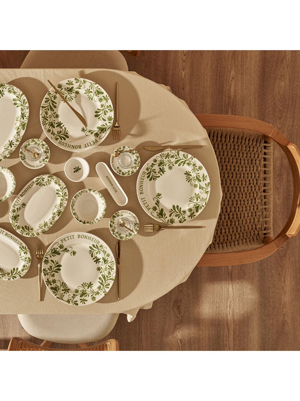 Petit Bonheur 44 Parça Yemek Ve Kahvaltı Takımı Yeşil-1