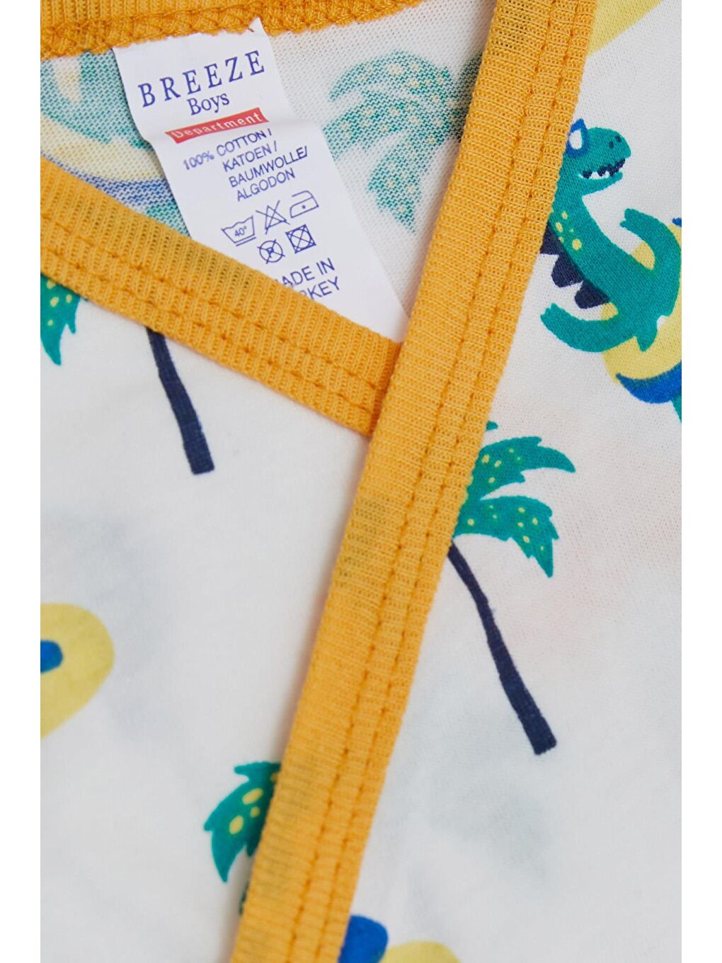 Erkek Bebek Hastane Çıkışı 5 li Tatil Temalı Hayvancık Desenli Beyaz (0-3 Ay)-4