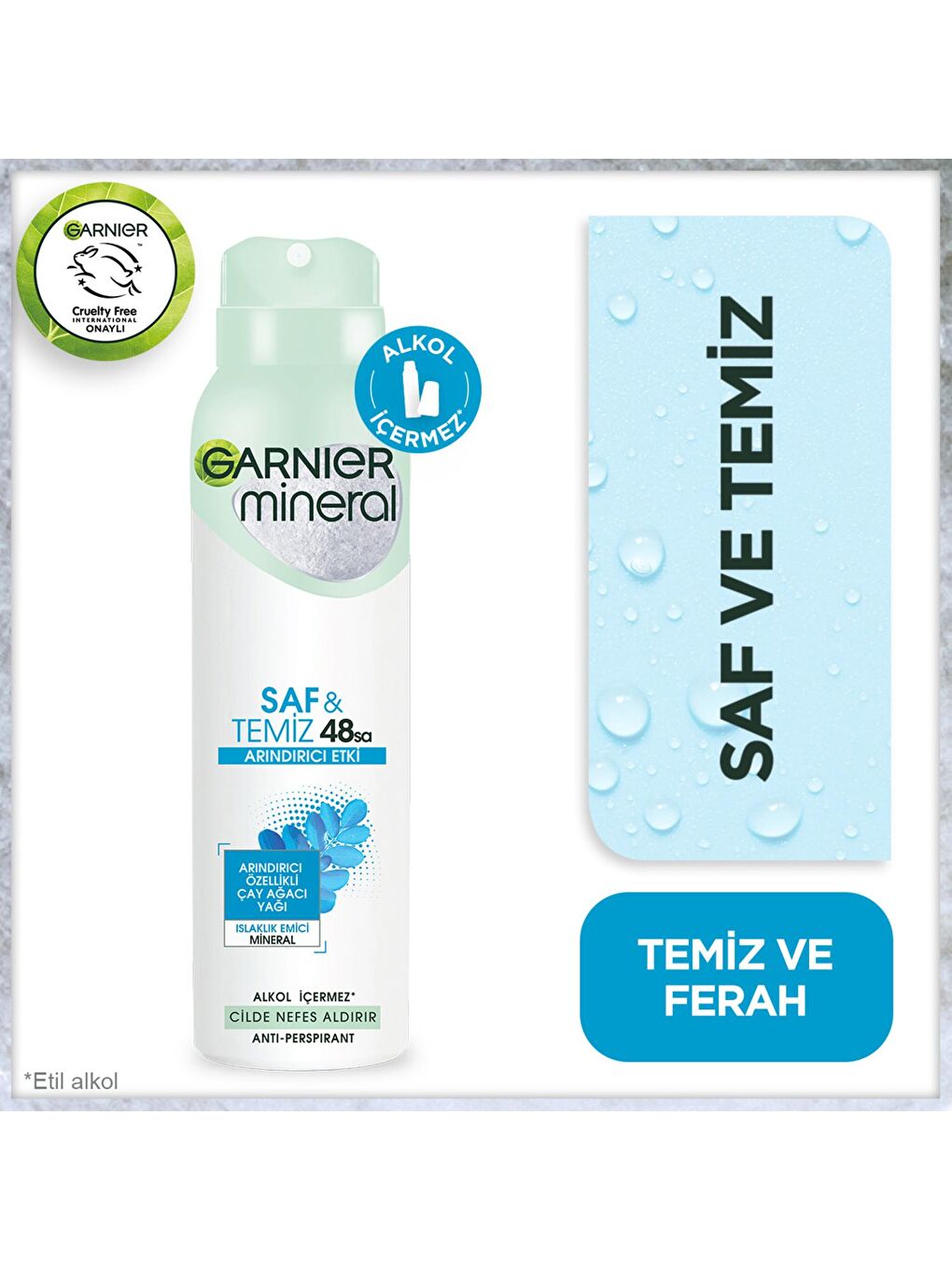 GARNIER Şeffaf Mineral Saf&Temiz Sprey Deodorant