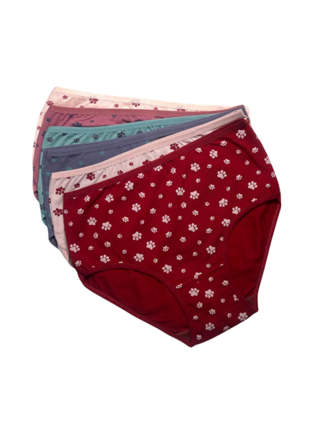 Kırmızı Kadın 6 lı Pamuklu Elastanlı Havlu Ağ Detaylı Yüksek Bel Külot Seti 2186240-1