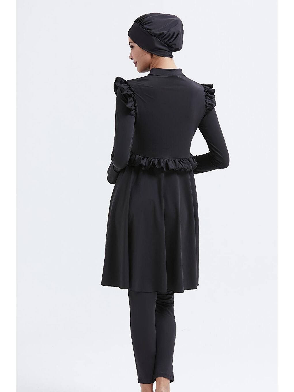 Tam Kapalı 4 Lü Tesettür Mayo 4053 Siyah-1