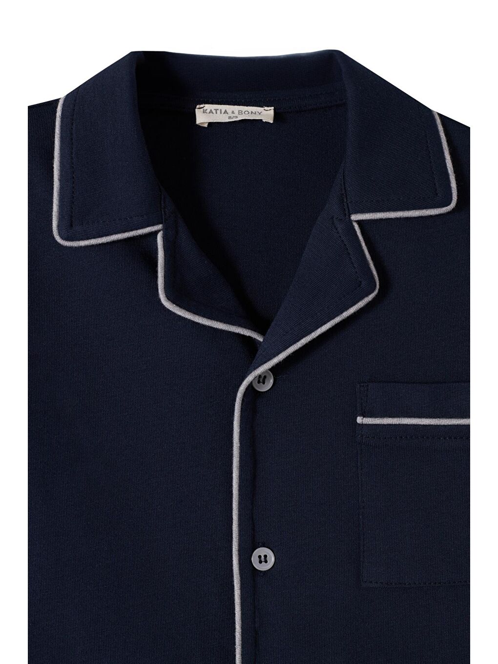 Erkek Çocuk Lacivert Renkli Düğmeli Şortlu Pijama Takımı-3