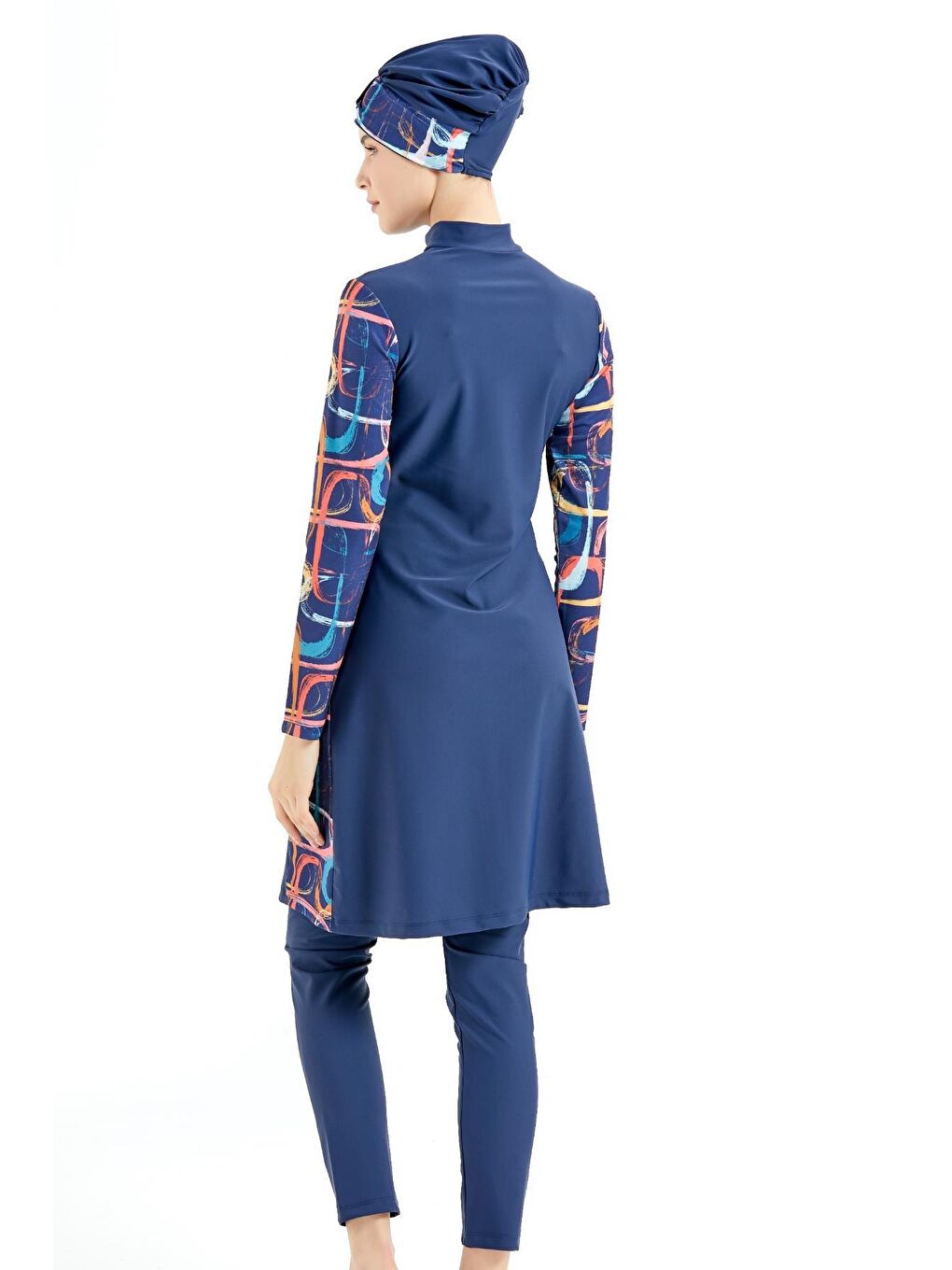 Tam Kapalı 4 Lü Tesettür Mayo 4030 Koyu Lacivert-1