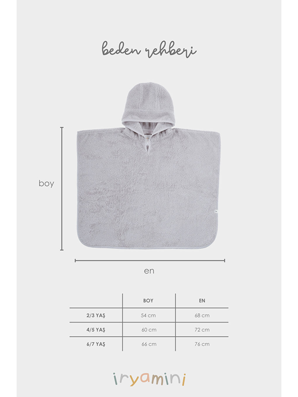 Tiny Bear Organik Pamuk Çocuk Panço Gri-3