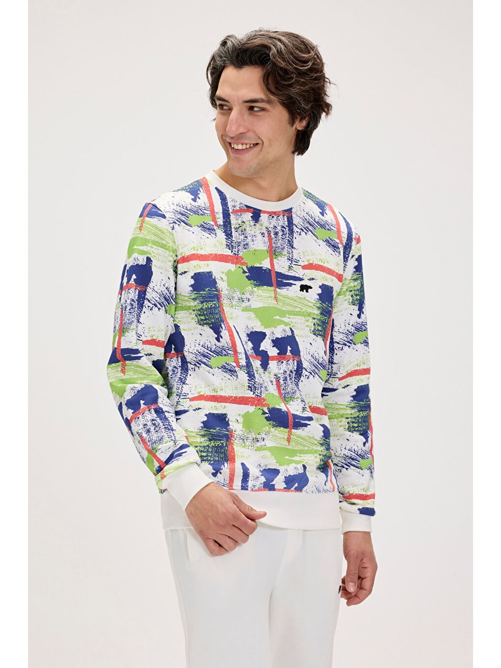 Bad Bear Beyaz Flame Beyaz Erkek Baskılı Sweatshirt - 3