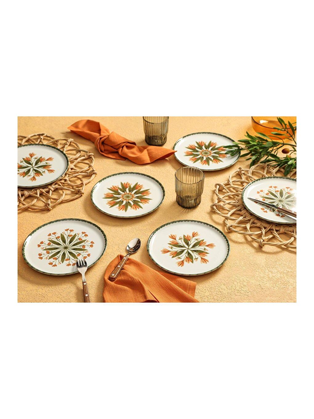 PORLAND Beyaz-Renklibaskı Rosids Pasta Takımı 20cm 6 Parça 04PPO000402 - 3