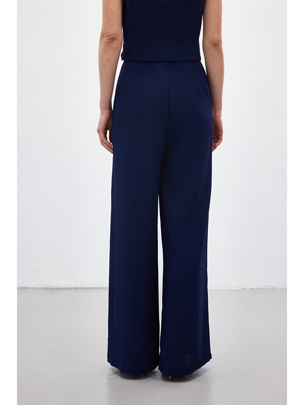 Eva Krep Pantolon - Lacivert-7