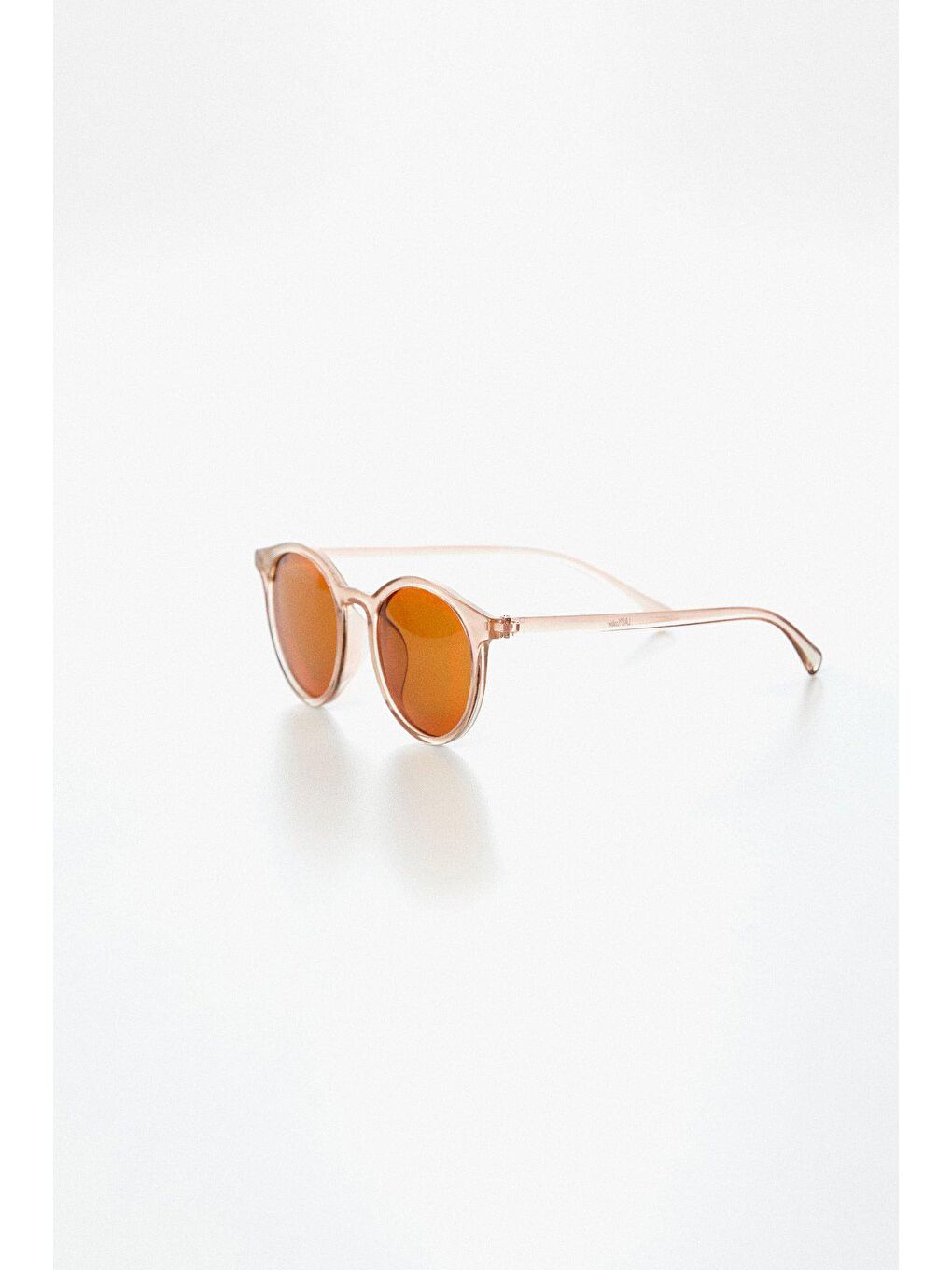 Bej Yuvarlak Çerçeveli Güneş Gözlüğü-1