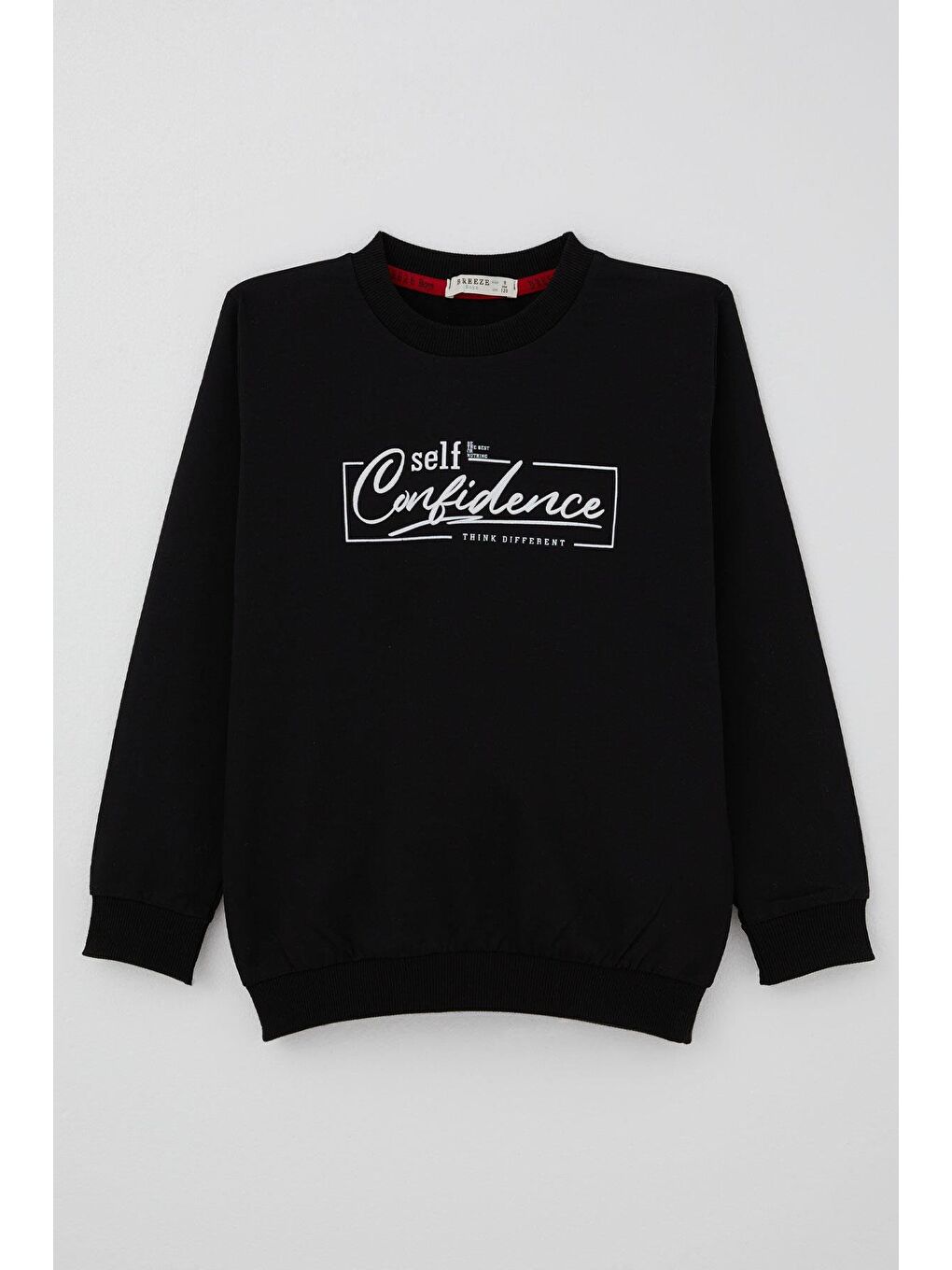 Erkek Çocuk Sweatshirt Yazı Baskılı Siyah (8-14 Yaş)