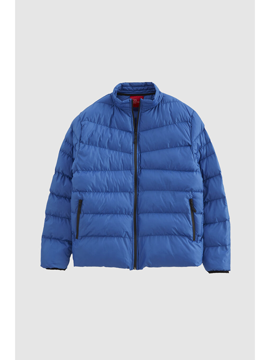 Slim Fit Mavi Rüzgar Geçirmez Elyaf Dolgulu Şişme Mont-4