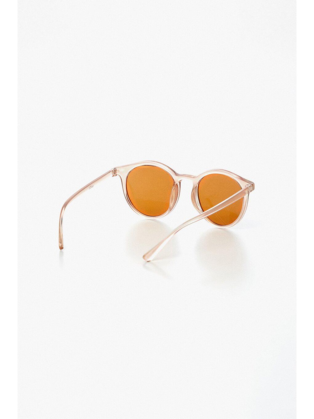 Bej Yuvarlak Çerçeveli Güneş Gözlüğü-2