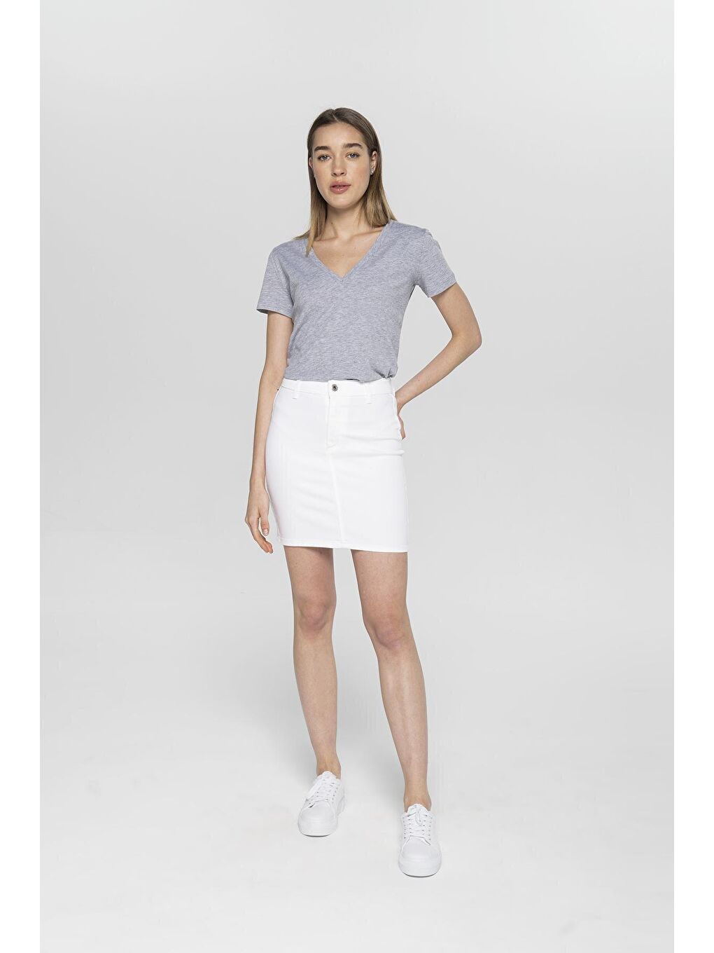 Janie Beyaz  Mini Jegging Etek C 4520-016-1