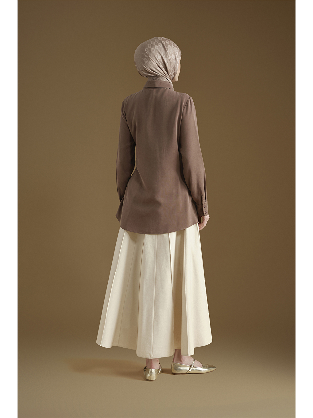 Kahverengi Bağlama Detaylı Tunik Kakao-6