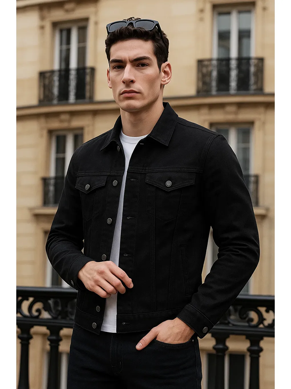 Erkek Günlük Mevsimlik Premium Trend Siyah Jean Ceket