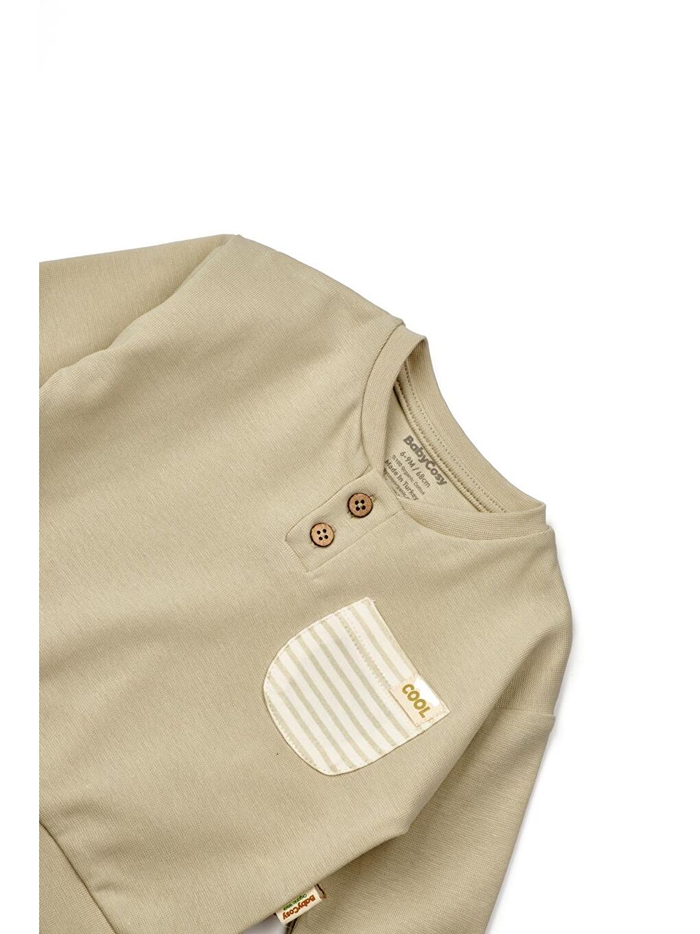 Bej Bebek Alt Üst Takım %95 Organik Pamuk - %5 Elastan, Bebek Yenidoğan - CSYR4514-4