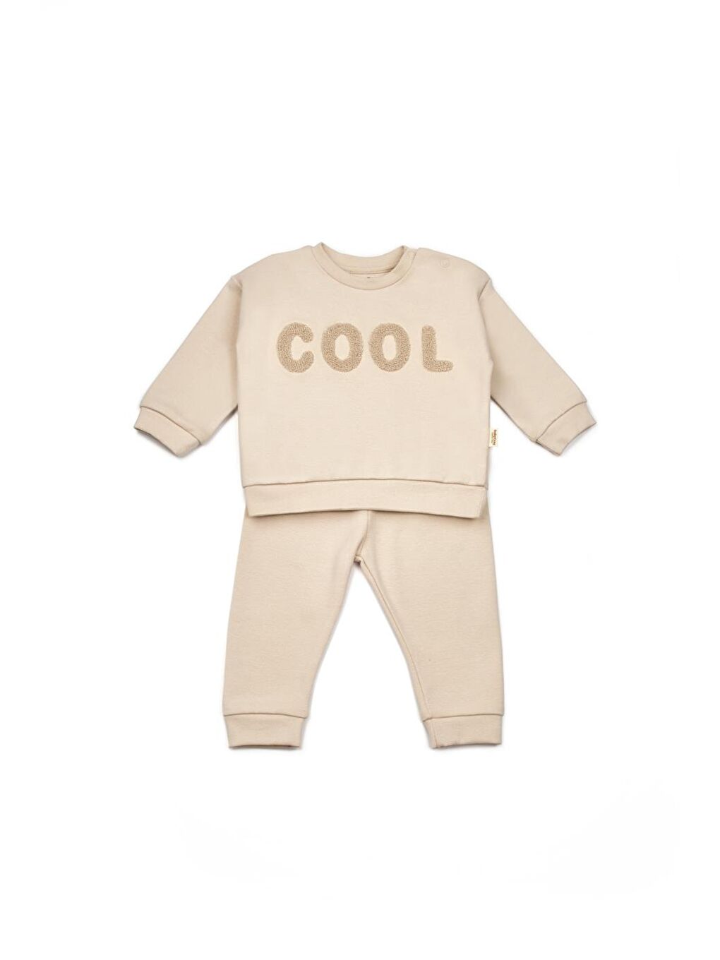Bej Bebek Alt Üst Takım %95 Organik Pamuk - %5 Elastan, Bebek Yenidoğan - CSYR4515-1