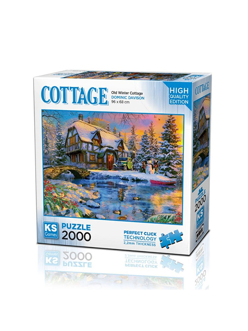 KS GAMES Renksiz Puzzle 2000 Parça Old Winter Cottage 22526