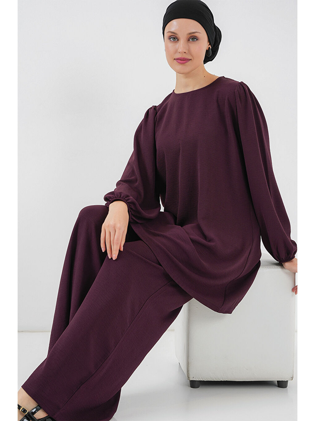 Ayrobin Tunik Pantolon Alt Üst Takım 6712 - Mürdüm