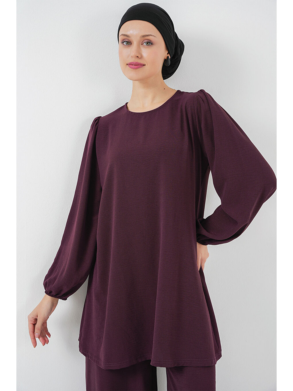 Ayrobin Tunik Pantolon Alt Üst Takım 6712 - Mürdüm-1