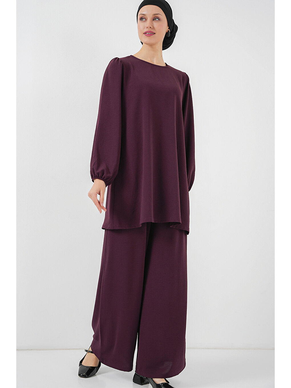Ayrobin Tunik Pantolon Alt Üst Takım 6712 - Mürdüm-2