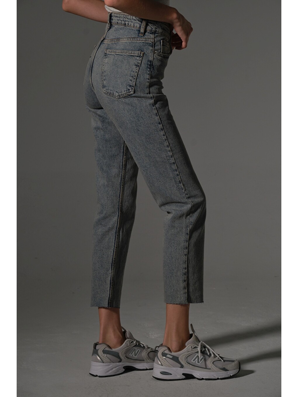 Beyaz Esnek Pamuklu Kumaş Kesik Paça 5 cep Skinny Slim Kadın Jean Pantolon @Kosova-4