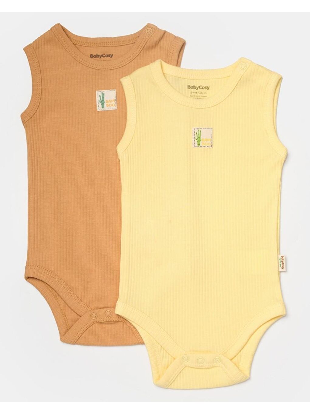 Sarı Bebek 2 Parça Kolsuz Body, %50 Bambu - %50 Organik Pamuk, Bebek ve Yenidoğan Serisi - CSYB9013-1