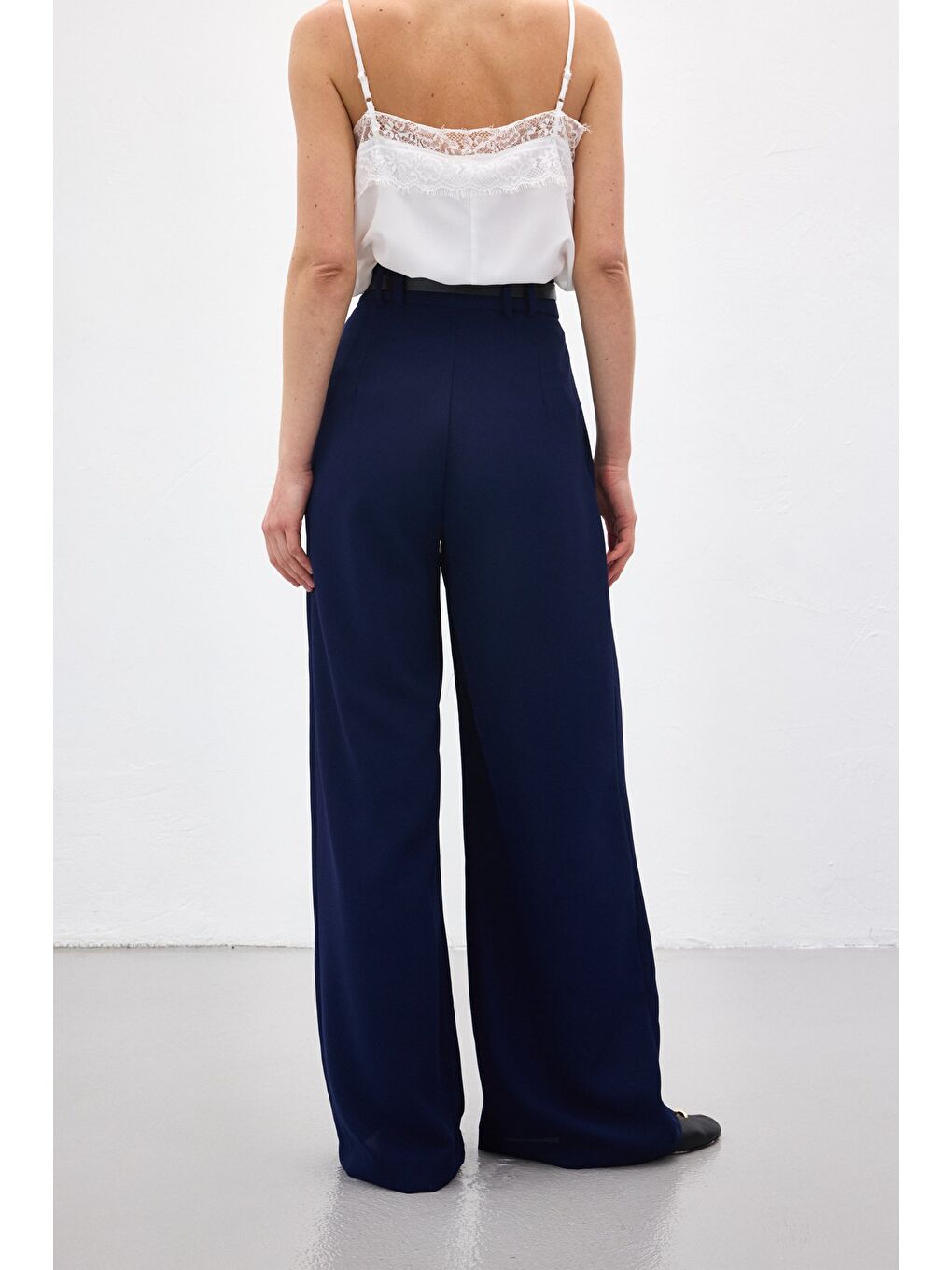 Luna Krep Pantolon - Lacivert-7