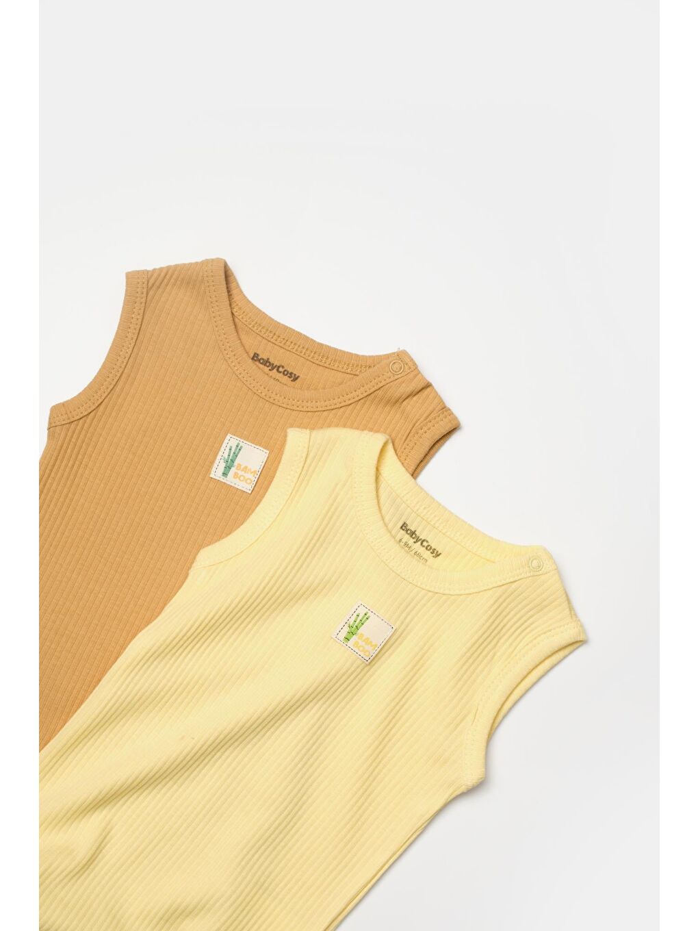 Sarı Bebek 2 Parça Kolsuz Body, %50 Bambu - %50 Organik Pamuk, Bebek ve Yenidoğan Serisi - CSYB9013-6