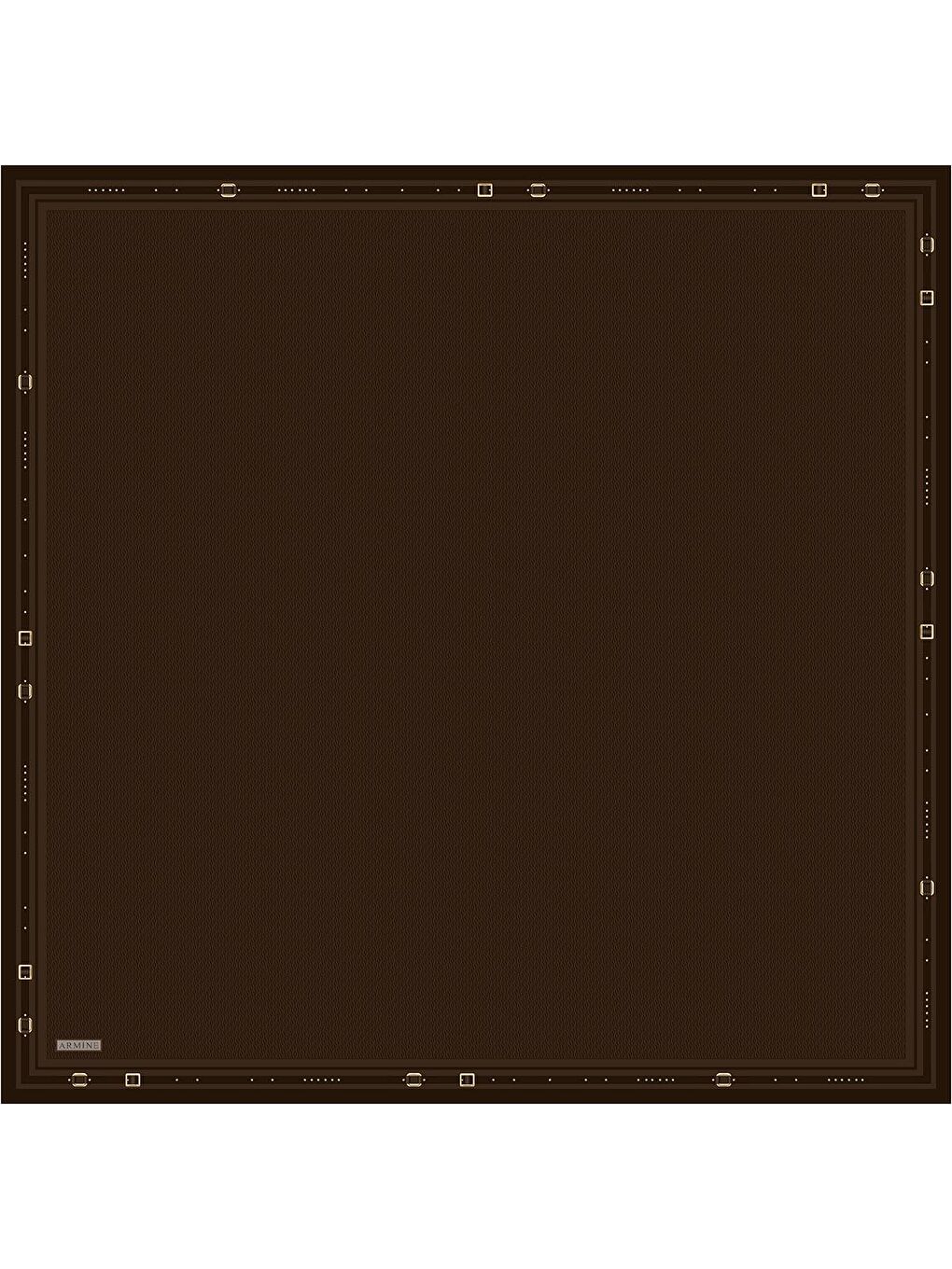 Kahverengi Monogram Desenli Saf İpek Twill Eşarp 9401D 55-3