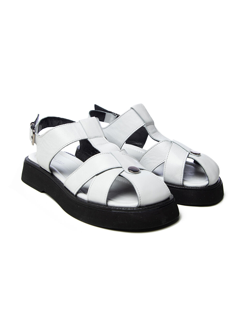 Kadın Sandalet GTN-20763 Beyaz Analin-1