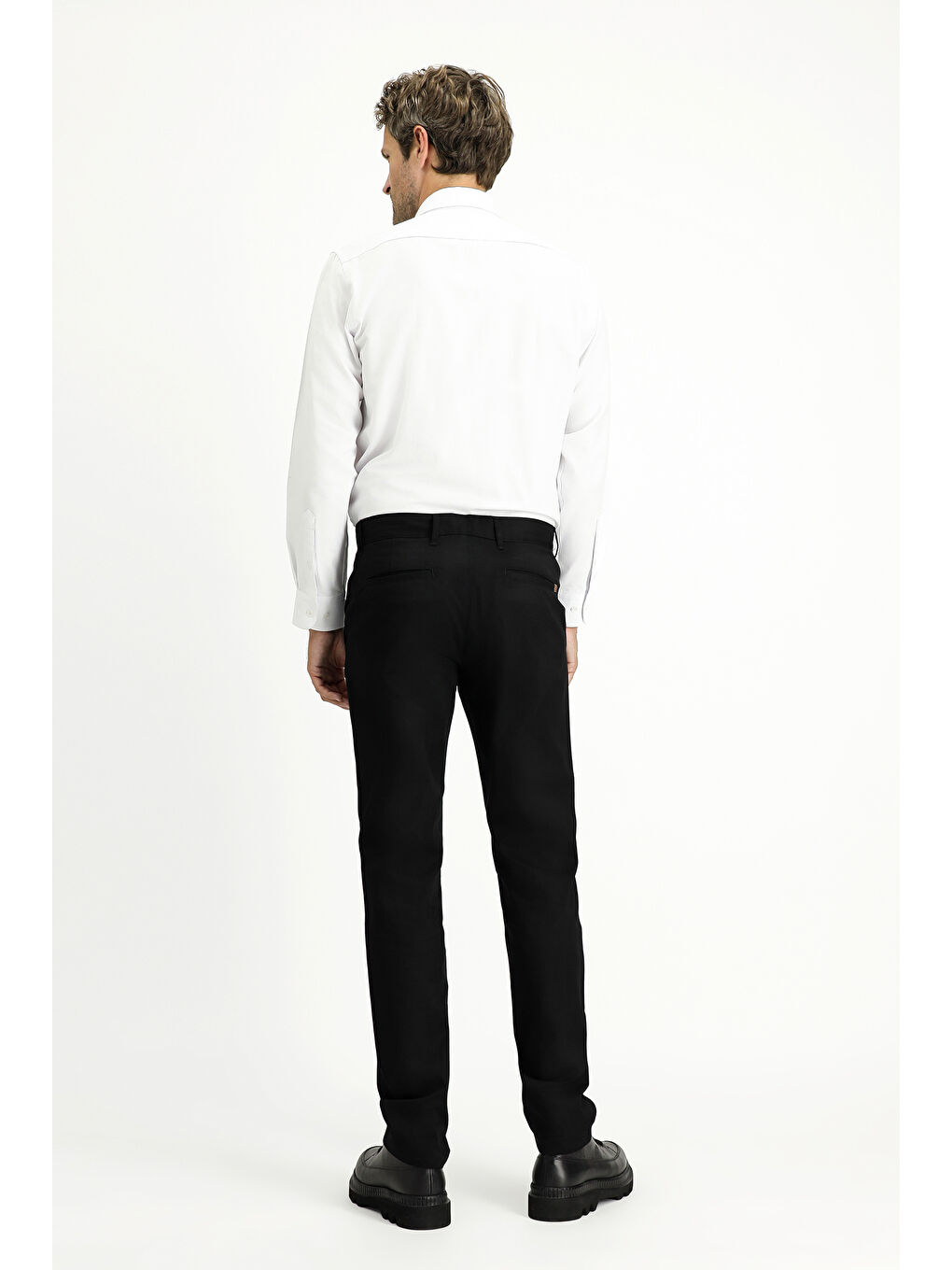 Siyah Regular Fit Elastanlı Kanvas / Chino Pantolon-3
