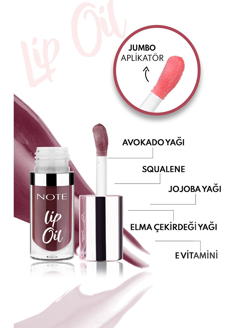 Note Lip Oil 30 Deep Berry Nemlendirici ve Parlatıcı Dudak Bakım Yağı - Mor-2