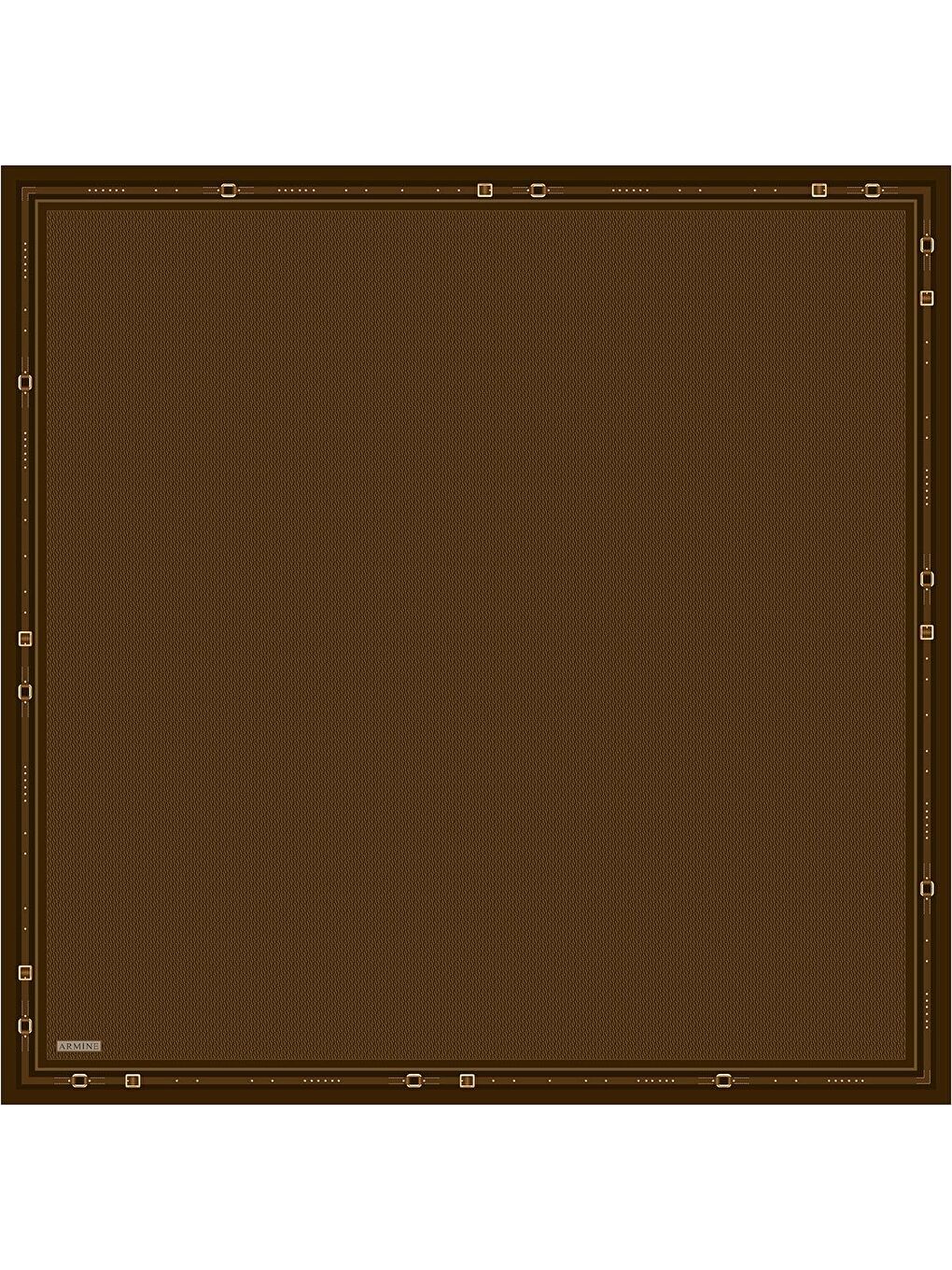 Kahverengi Monogram Desenli Saf İpek Twill Eşarp 9401D 80-3