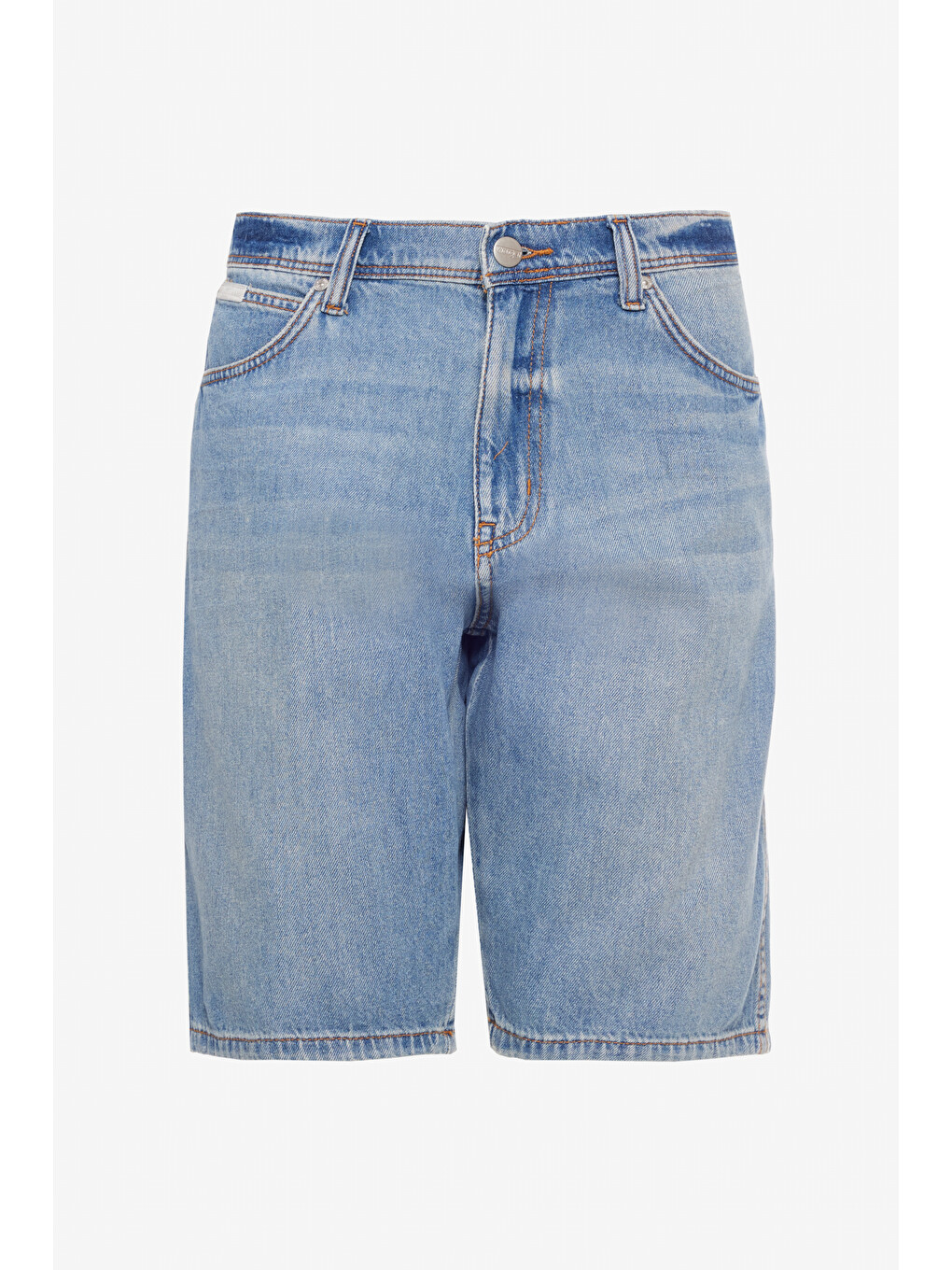 Regular Fit Normal Kesim Normal Bel %100 Pamuk Açık Mavi Jean Şort-5