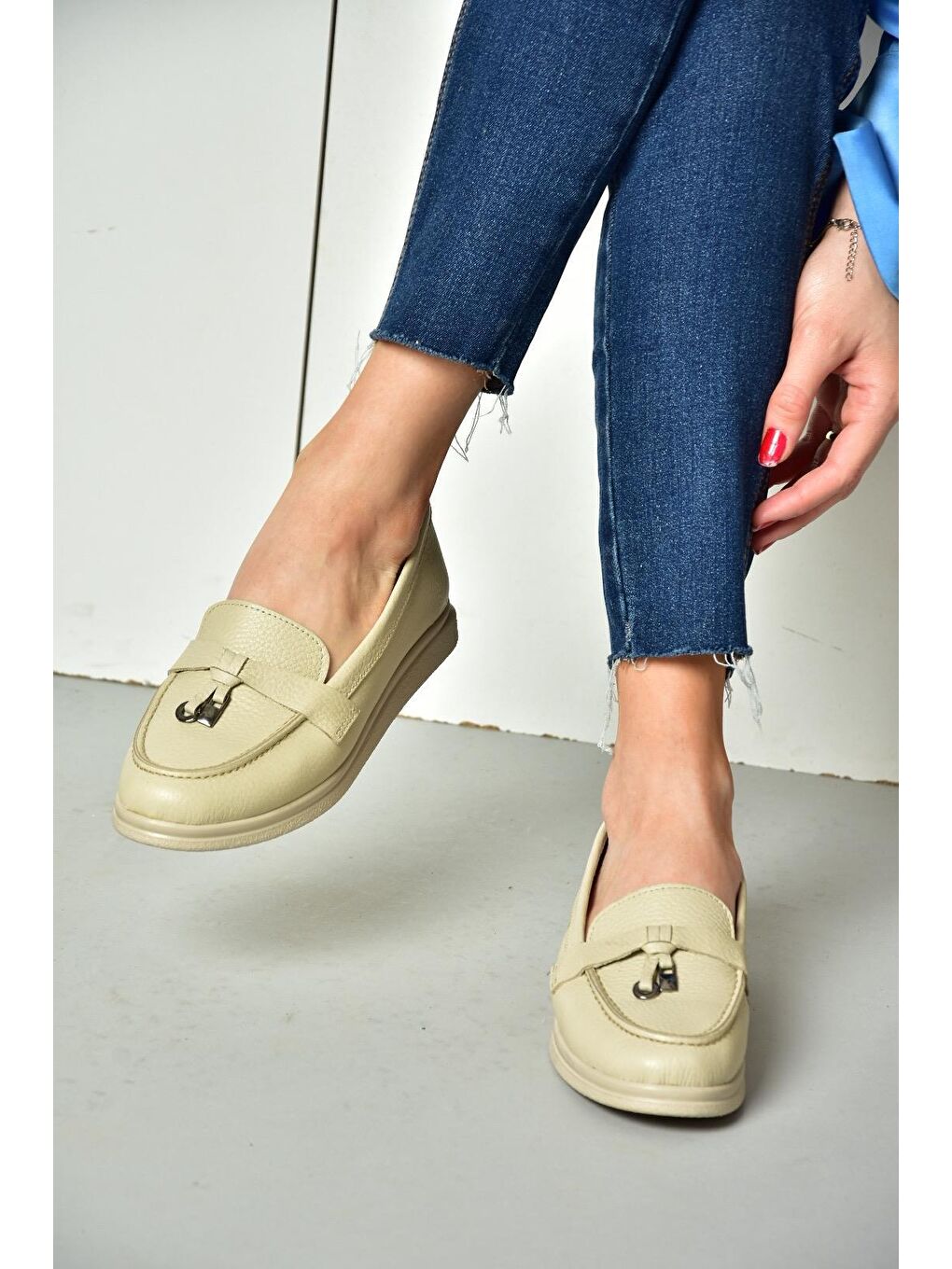 P5550141 Bej Kadın Ayakkabı-6