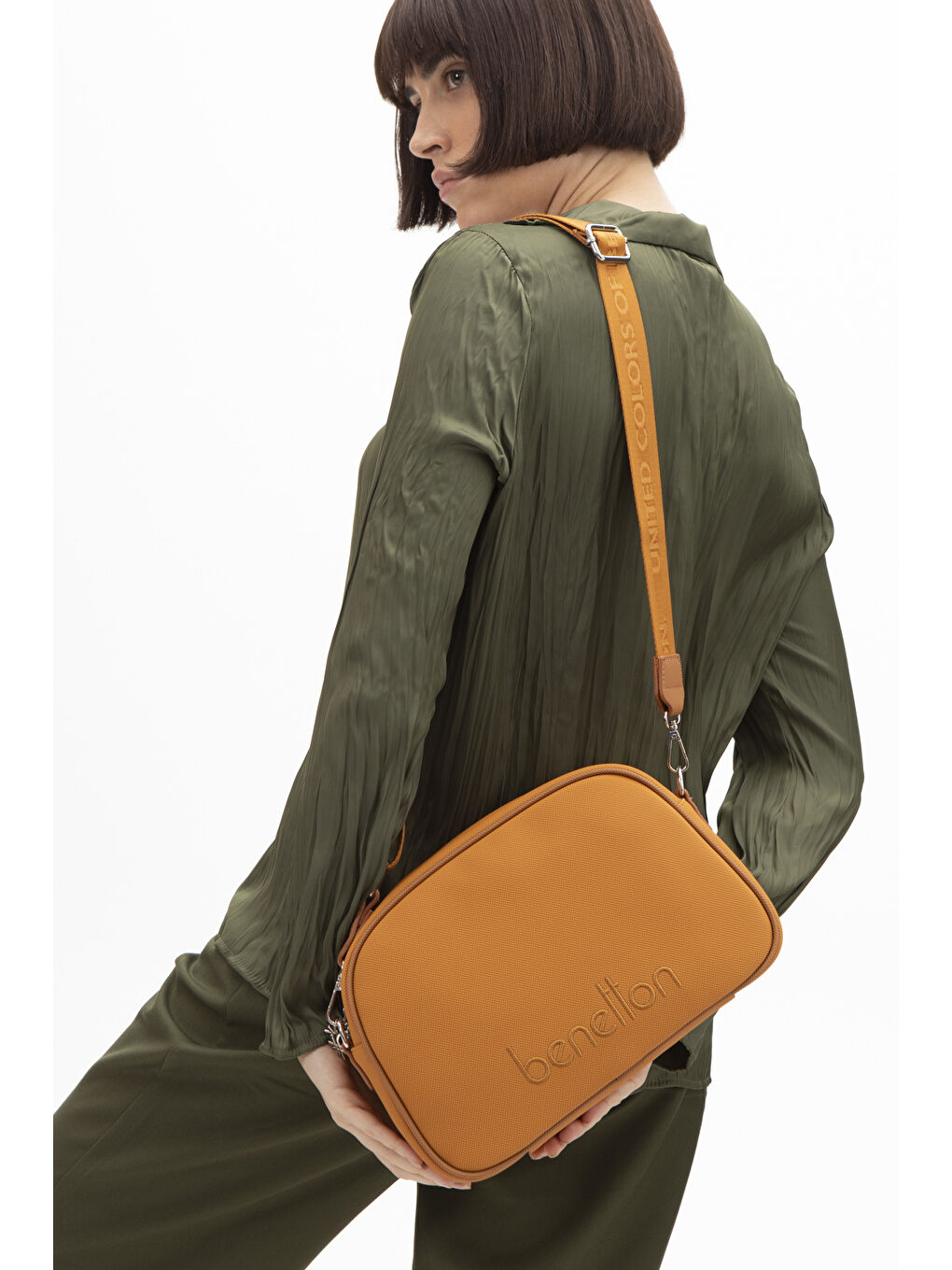 Kahverengi Kadin Kol Çantasi Hardal-Camel BNT1590-1