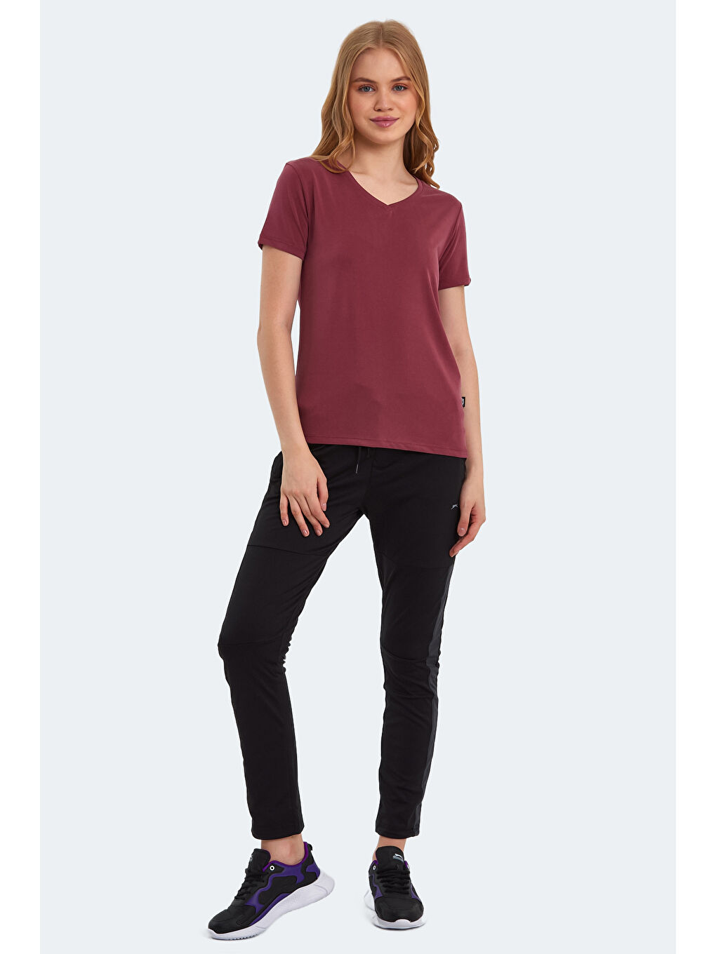 PERICAS Kadın Bordo Tişört-6