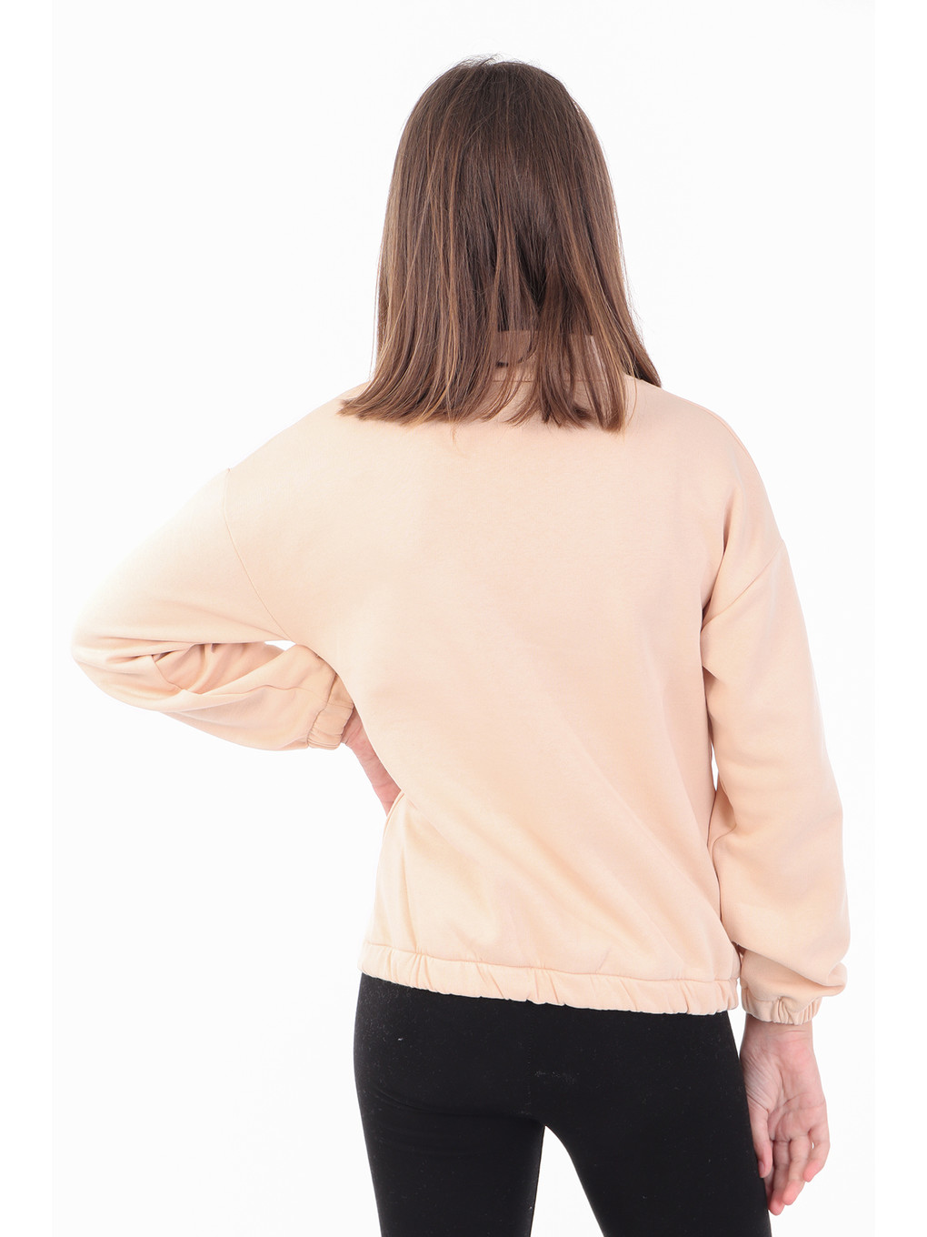 Bej Kız Çocuk Baskılı Sweatshirt-1