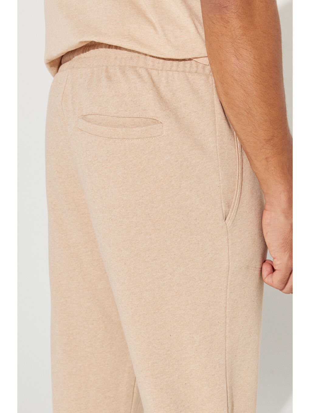 Kahverengi Erkek Sütlü Kahve Standart Fit Normal Kesim %100 Pamuk Cepli Rahat Eşofman Altı-6