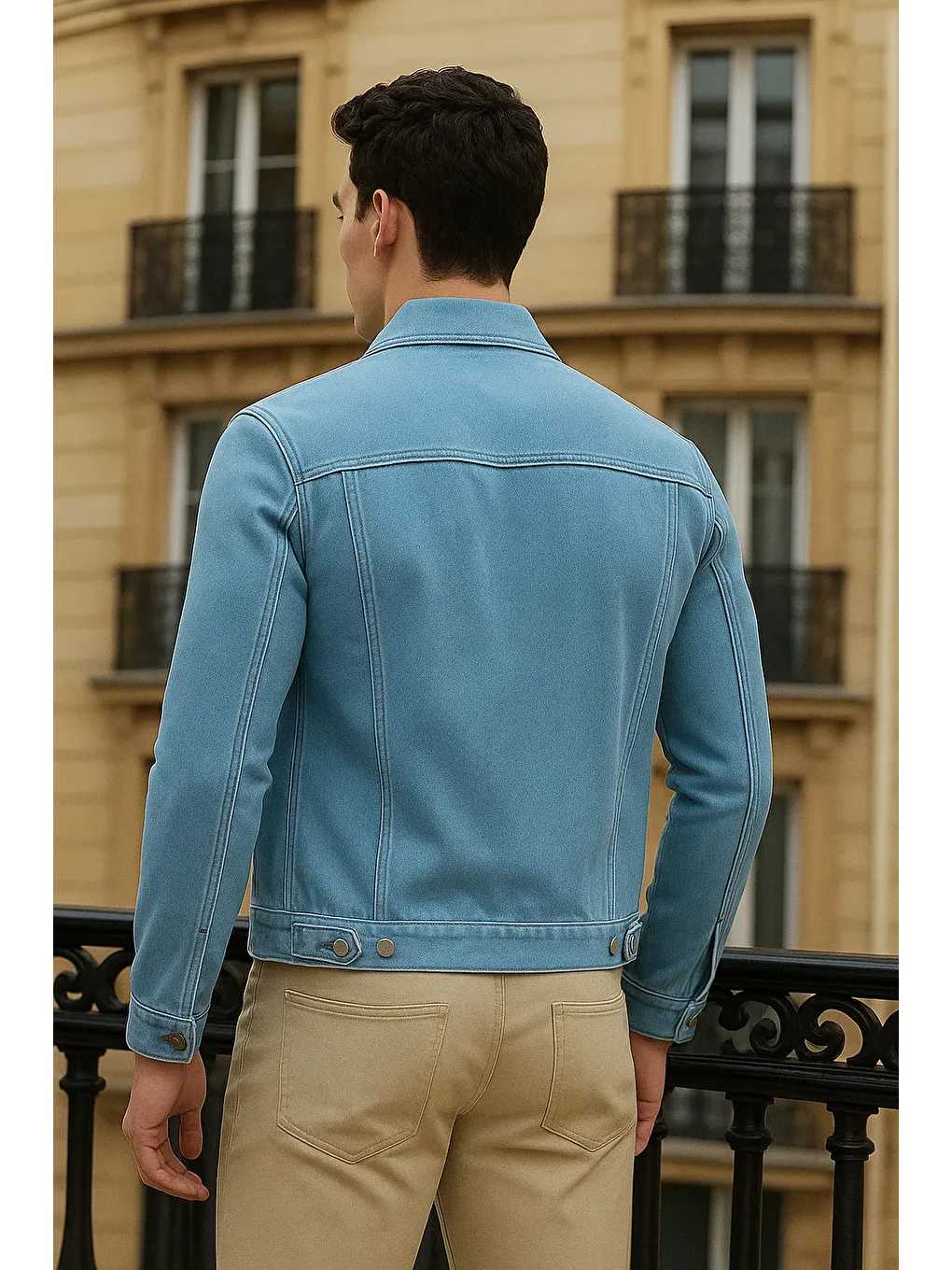 Erkek Günlük Mevsimlik Premium Trend B.Mavi Jean Ceket-4