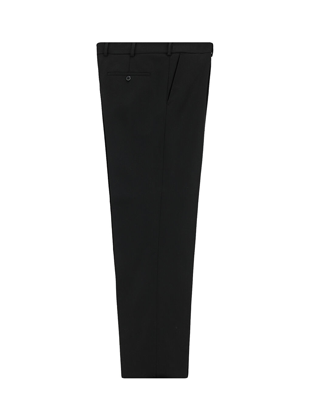 Siyah Yünlü Pileli Flanel Klasik Kumaş Pantolon-2