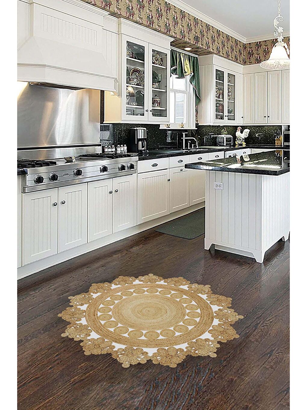 Karışık Dekoratif Özel Tasarım Modern Mutfak Halısı 180x180 cm