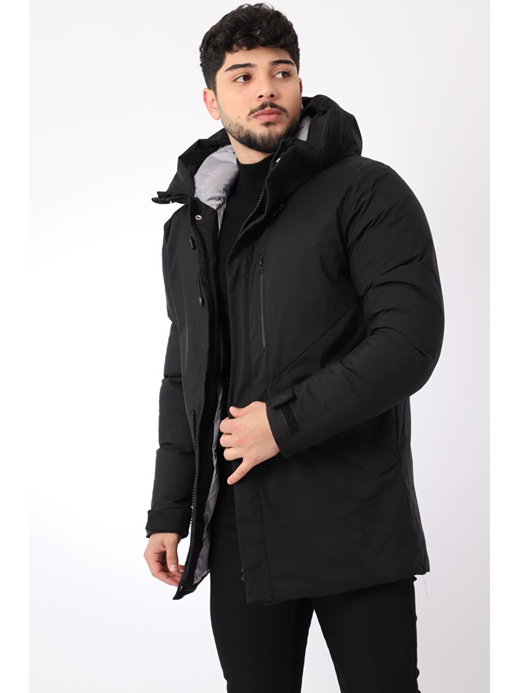 Gri Kapüşonlu Mont Kaban NR 405