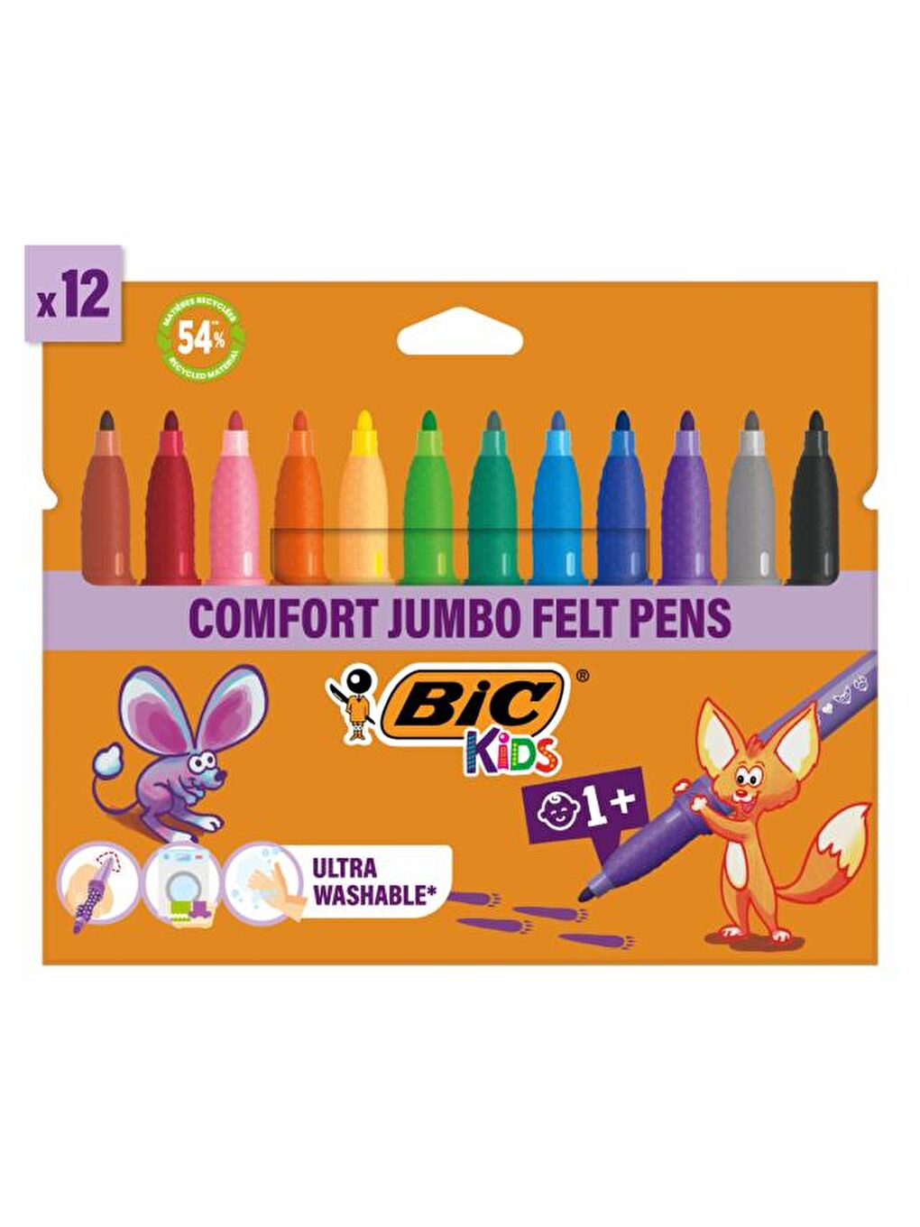 Bic Karışık Comfort Jumbo Keçeli Boya Kalemi 12'li