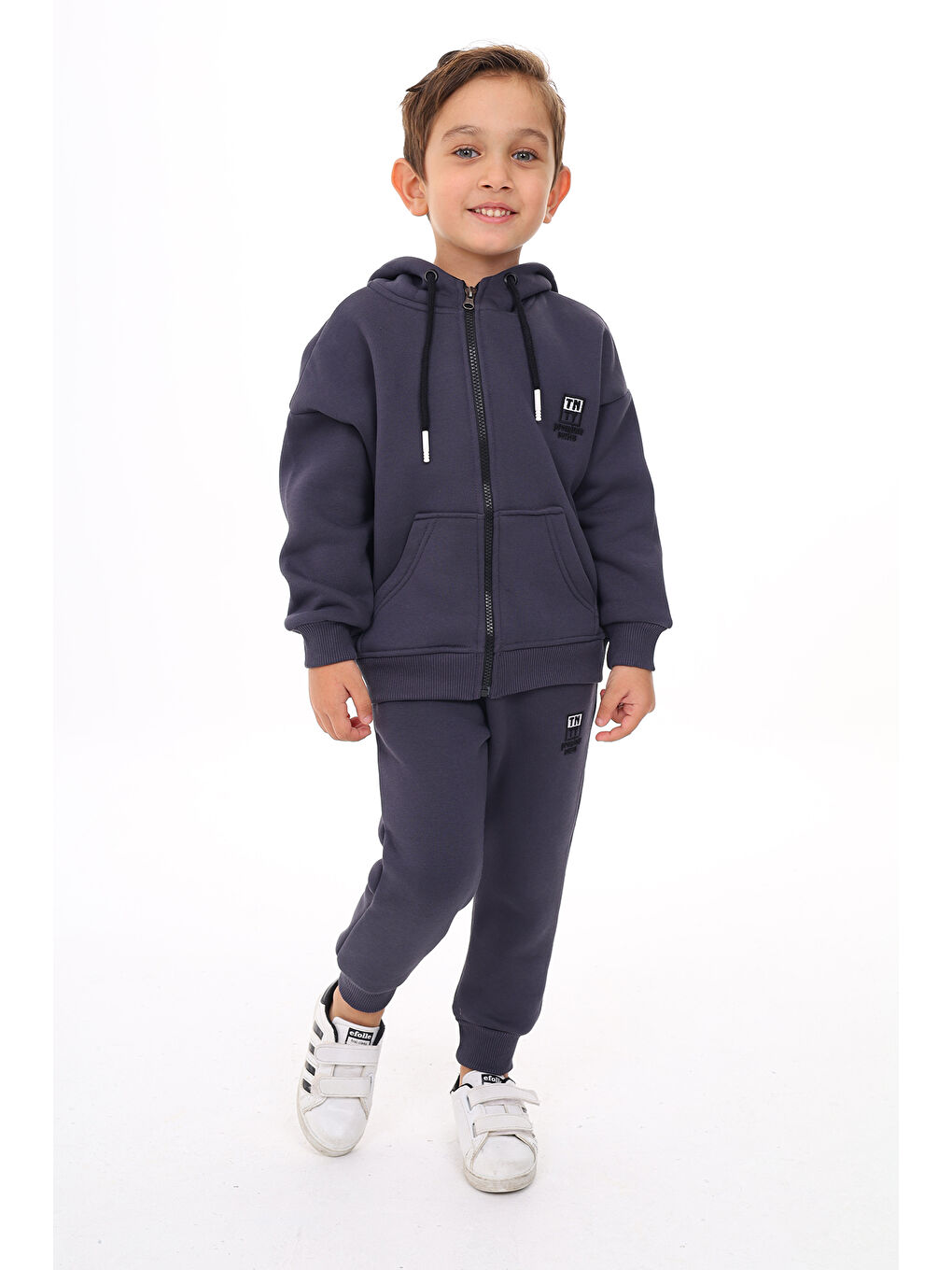Toontoykids Gri Erkek Çocuk Nakışlı Eşofman Takım