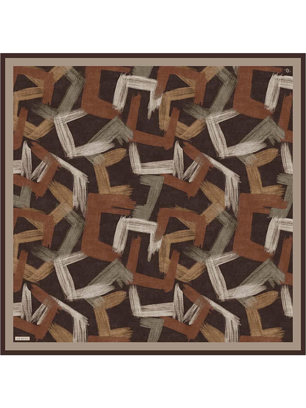 Kahverengi Saf İpek Sura Eşarp 9413D 35-3