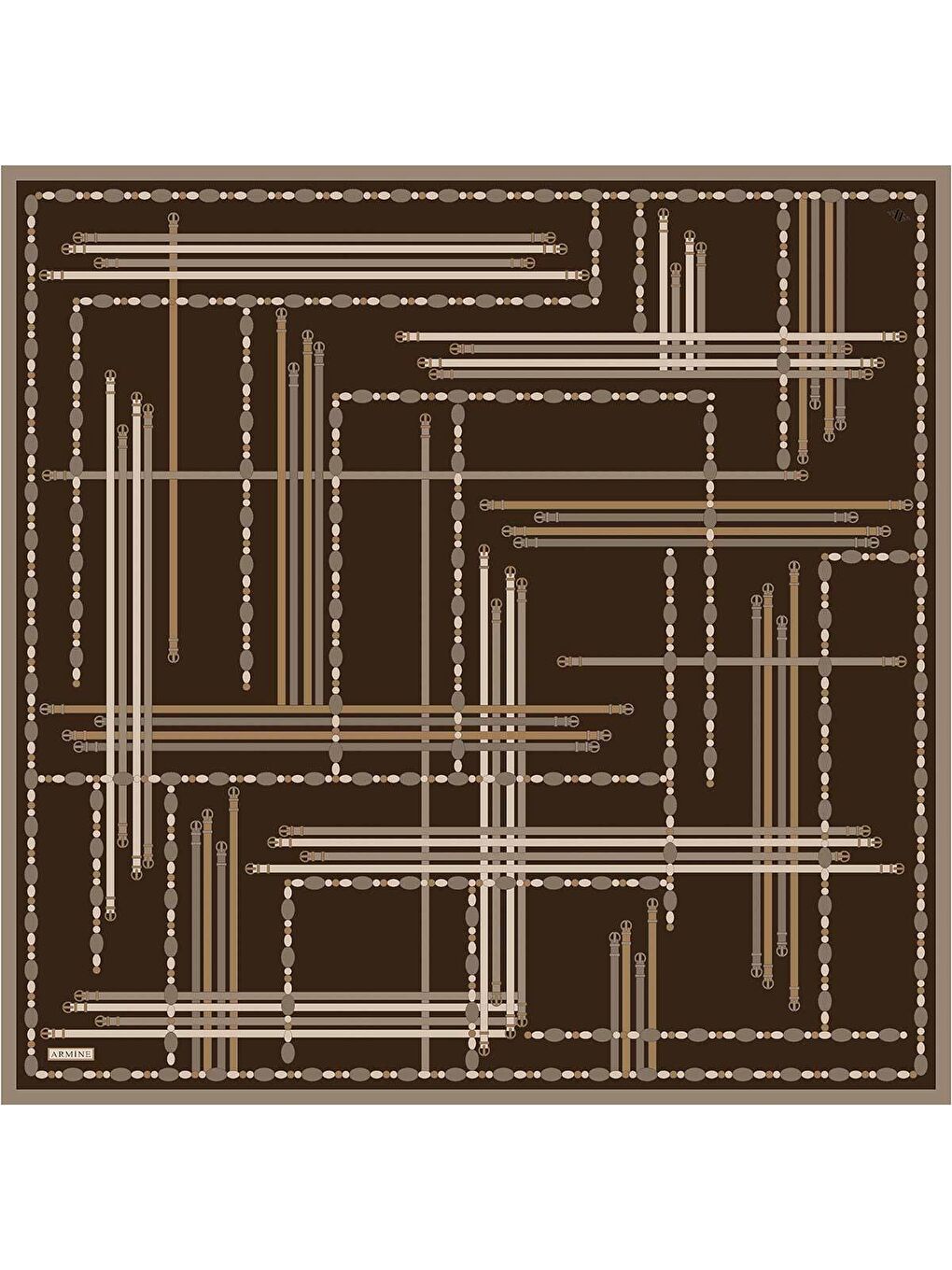Kahverengi Saf İpek Sura Eşarp 9407D 31-3