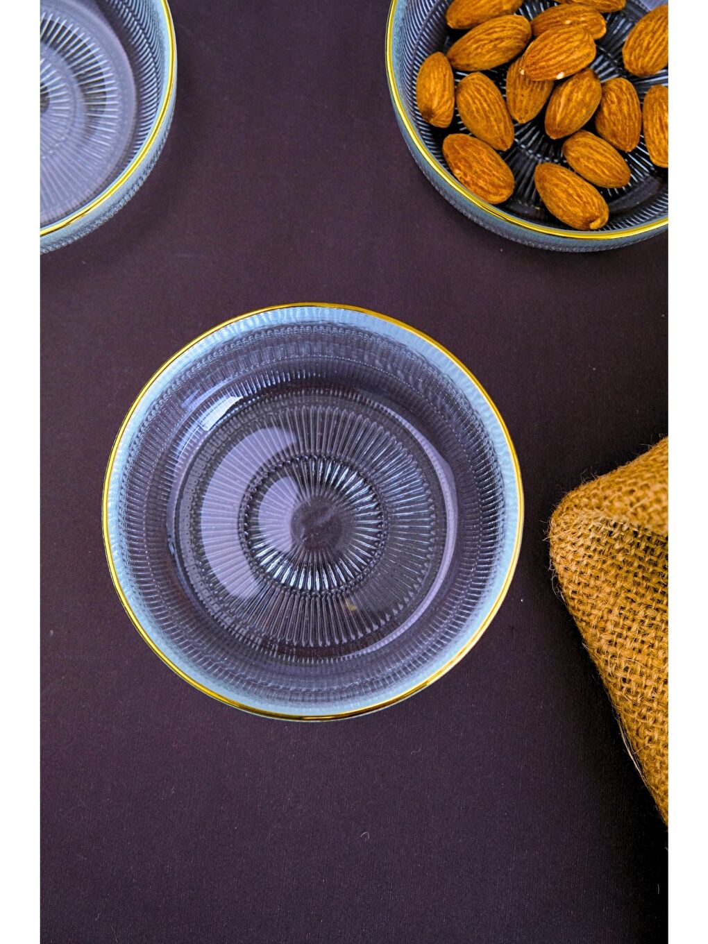 Renksiz Altın Yaldız Kahvaltılık Cam Kase 10cm 6 lı 1281-4